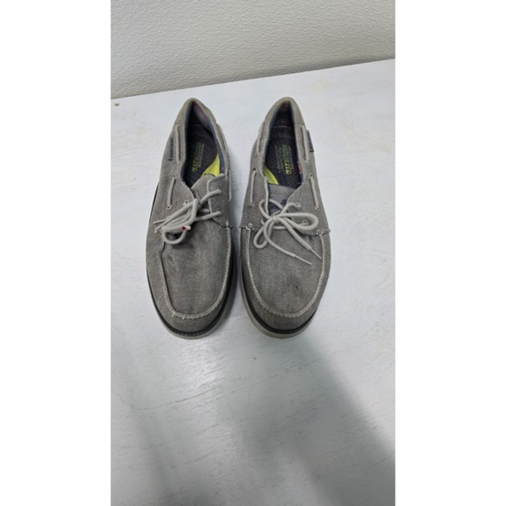 Skechers Mens Size 10.5 Status 2.0 Lorano Loafers‎ Gray Slip-On Boat Shoes 65908